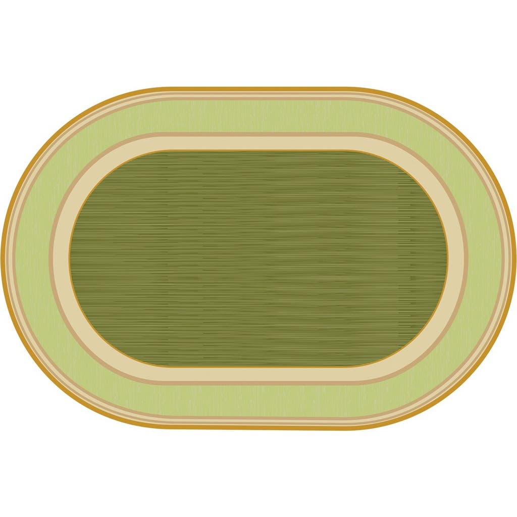 Kaplan Early Learning Company Sense Of Place Lowland Stripe Green Oval Carpet