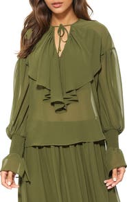 Alexia Admor SERELISE RUFFLE DRAPED BLOUSE
