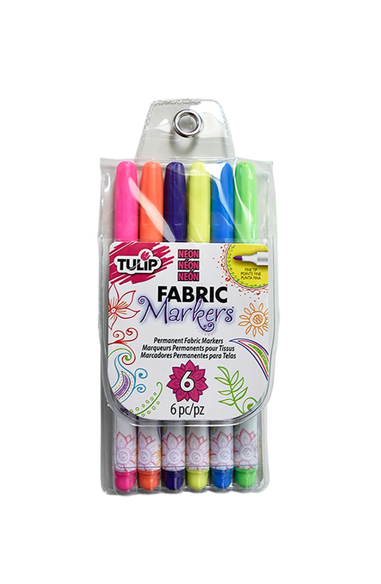 Sara’s Prints Color Me PJ Fitted Pajamas with Fabric Marker Set Cotton Blend, Alternate, color, Unicorn