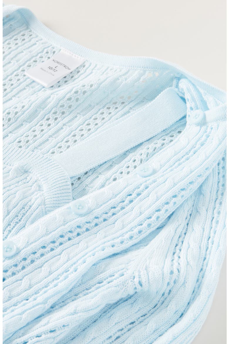 Kids' Cable Stitch Cardigan & Sweater Tank Set, Alternate, color, BLUE DELICATE