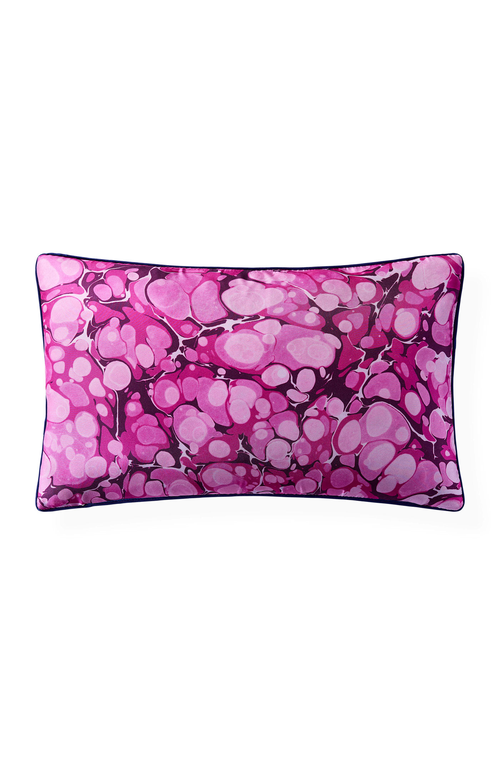 Jonathan Adler Marbleized Silk Pillow In Pink