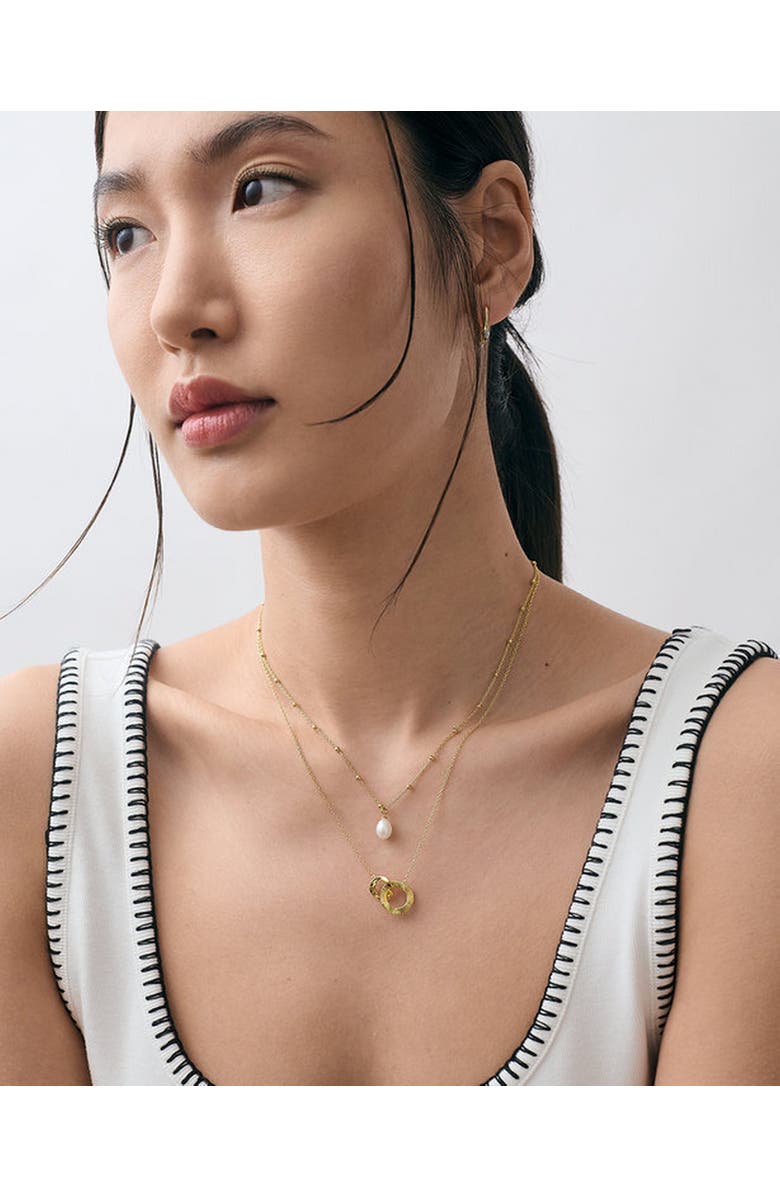 Astley Clarke Gold Biography White Pearl Pendant Necklace, Alternate, color, White Pearl