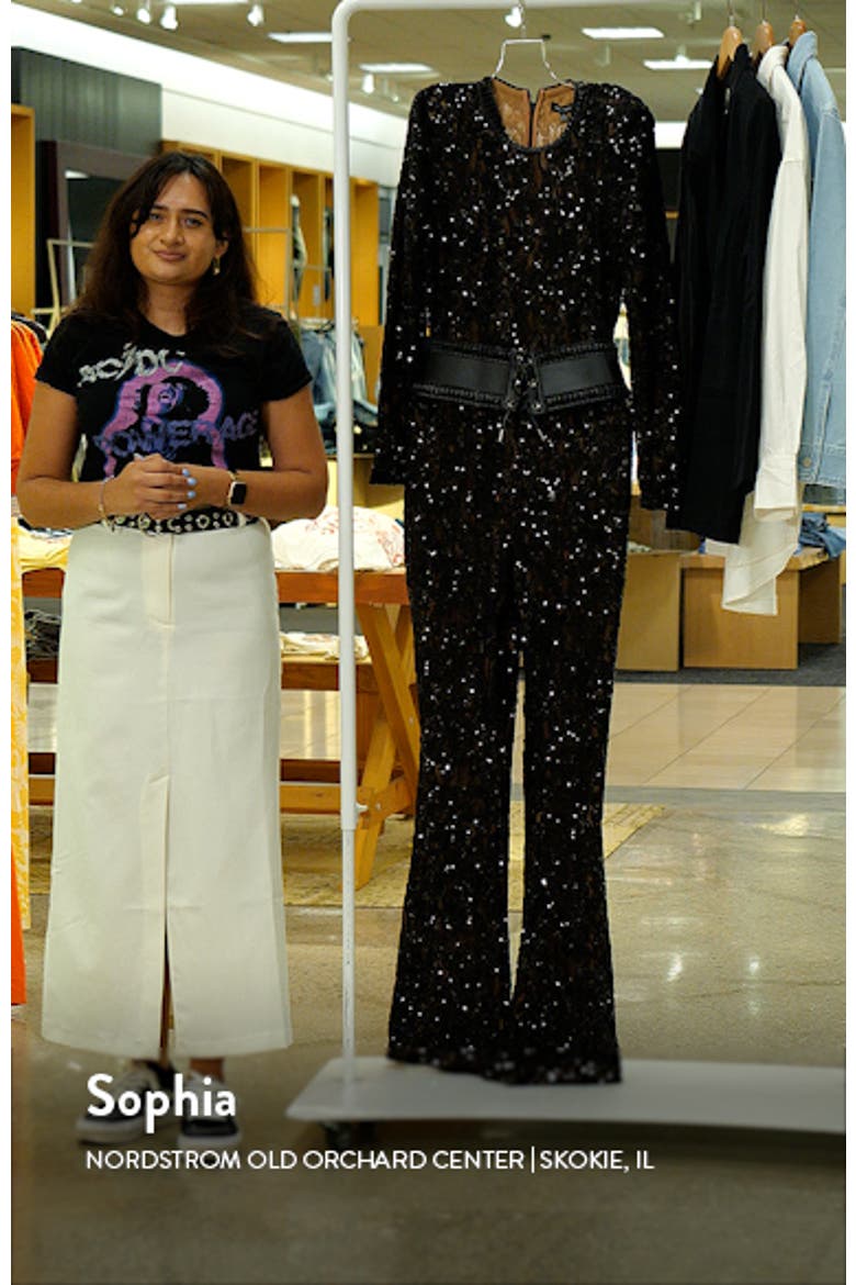 Bella Long Sleeve Beaded Lace Jumpsuit video