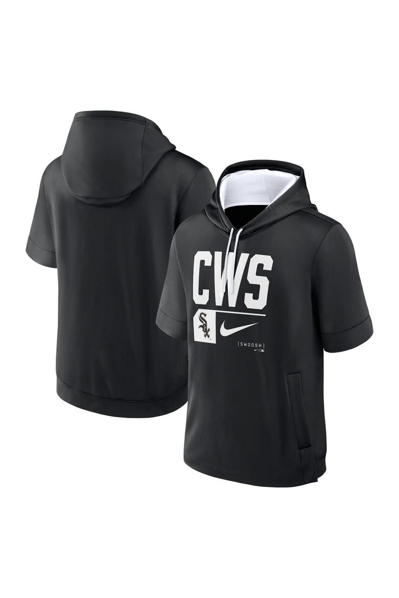 Men's Nike Black Chicago White Sox Tri Code Lockup Short Sleeve Pullover Hoodie, Alternate, color, Black