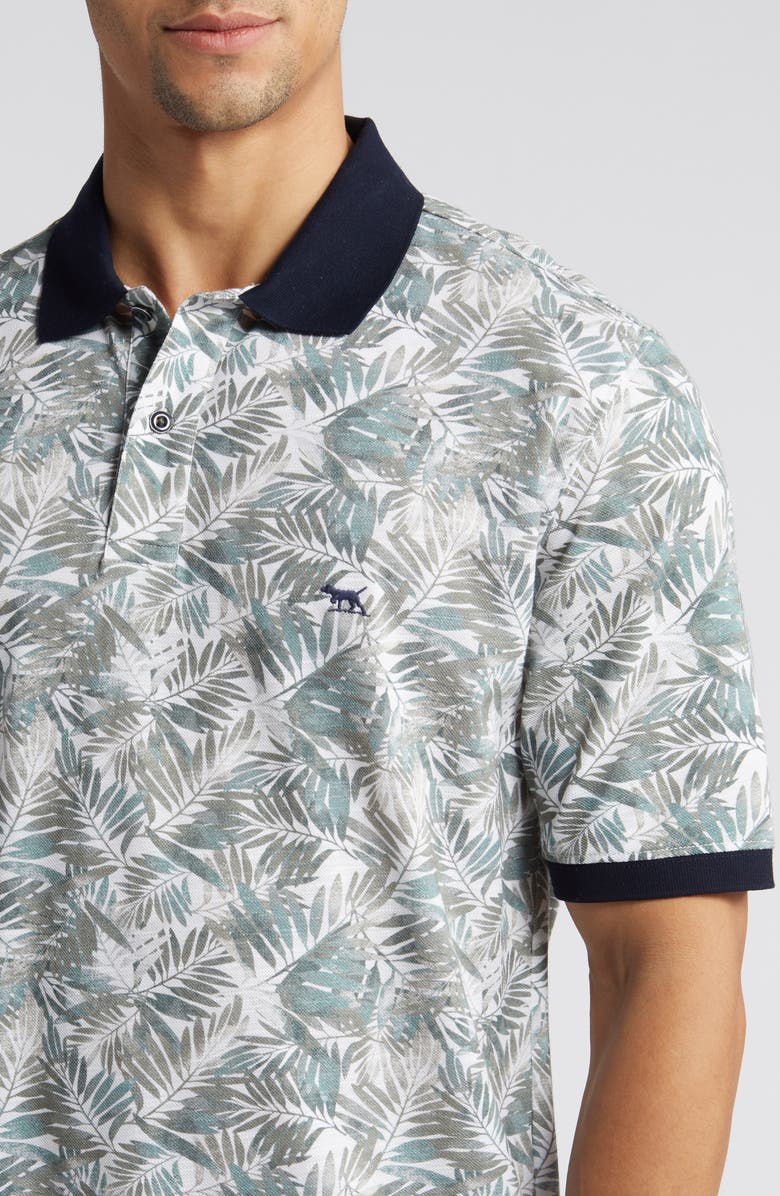 Rodd & Gunn Arundel Original Fit Frond Print Tipped Cotton Polo, Alternate, color,