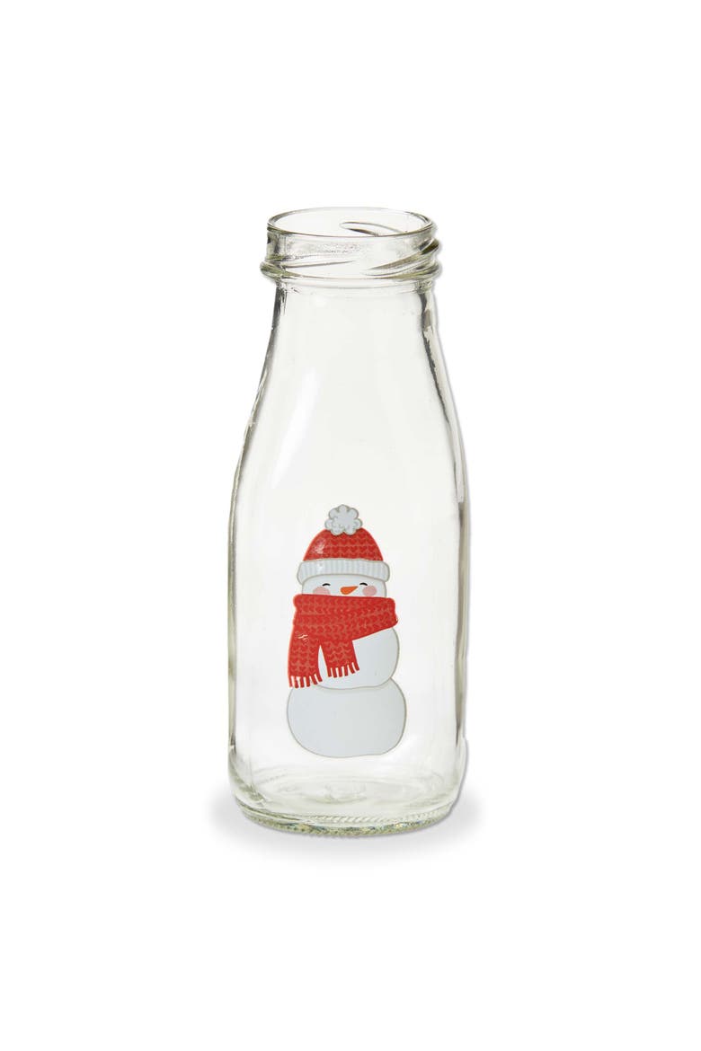 Snowman Milk Bottle Decorative Vase for Christmas Multicolor, Main, color, Multicolored