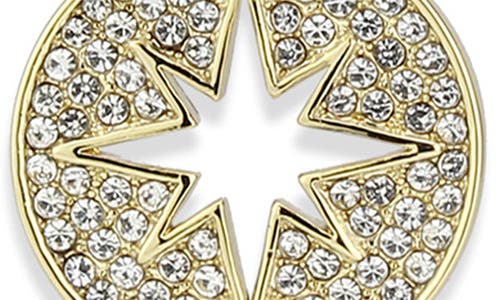 Covet Celestial Compass Pavé Cz Hoop Earrings In Gold