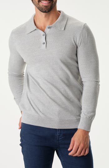 Studio Garnet Los Angeles Lightweight Merino Wool Quarter Zip Sweater In Silver