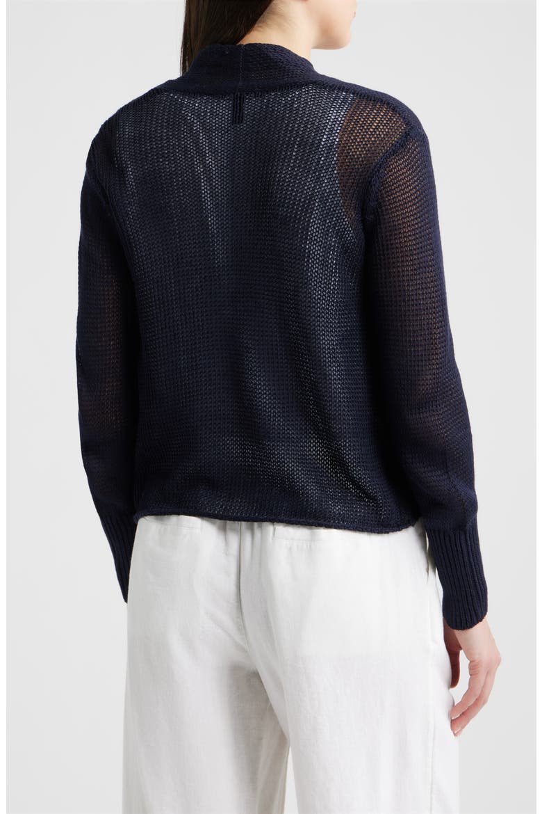 Open Front Organic Cotton Cardigan, Alternate, color, INK