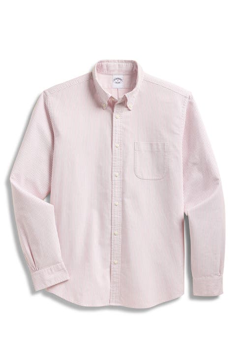 Candy Stripe Oxford Cotton Button-Down Shirt