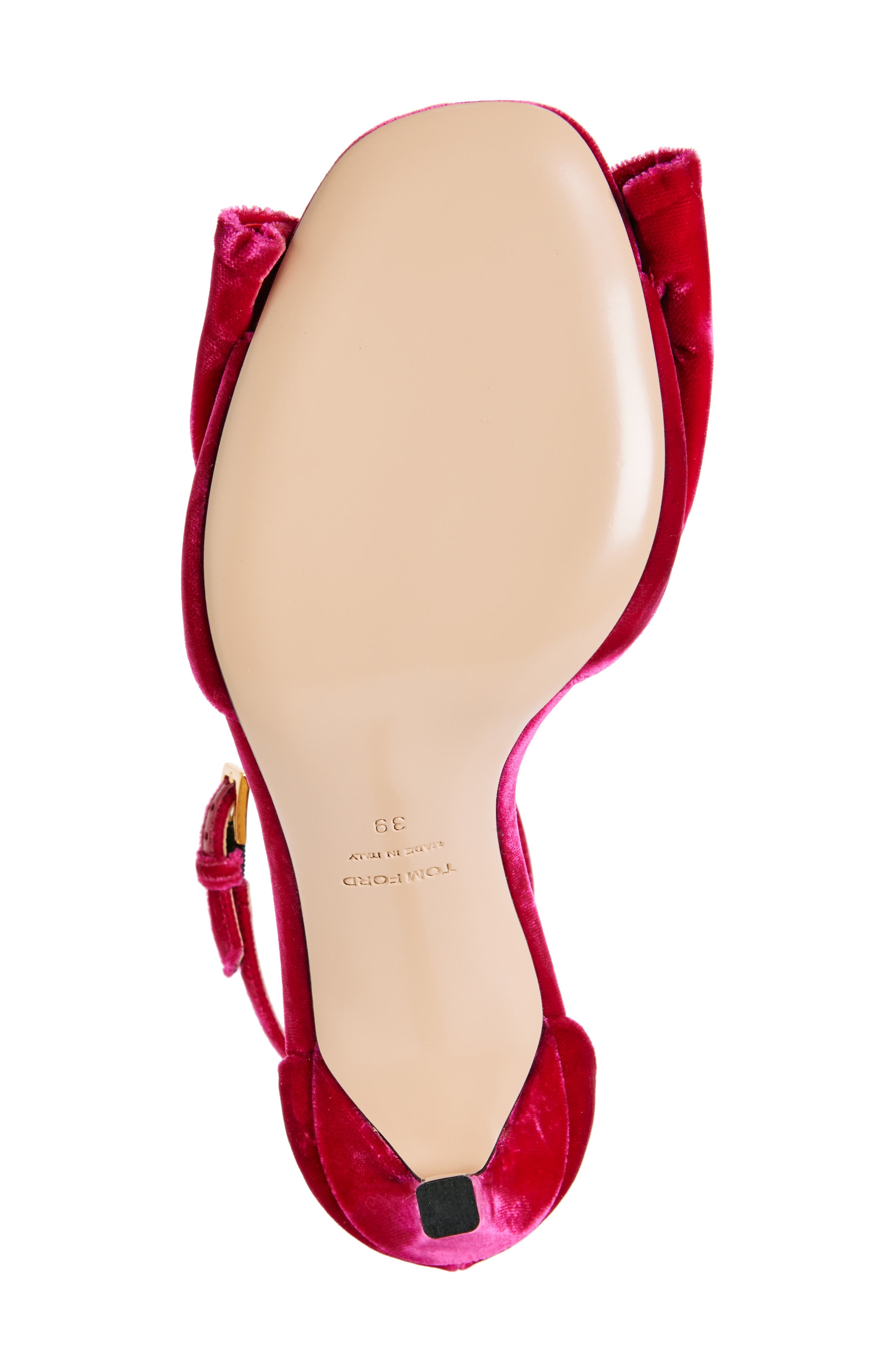 TOM FORD Brigitte Bow Velvet Sandal, Alternate, color, 