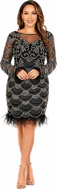 LARA New York Beaded Faux-Wrap V-Neck Bridal Gown