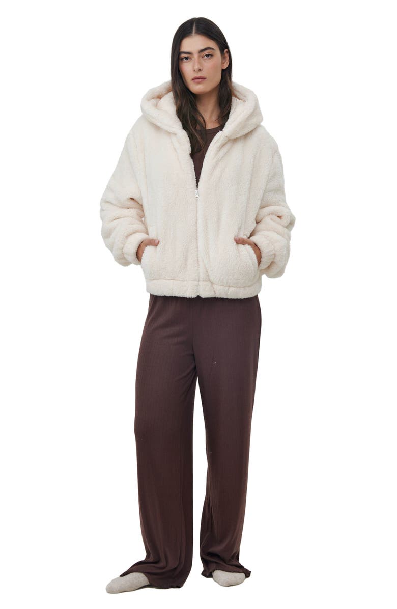 Gottex Beach Life The Cloud Zip Hoodie, Main, color, Ivory