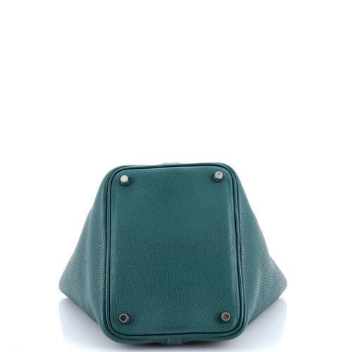 Pre-owned Hermes Hermes Picotin Lock Bag Clemence Pm In Green