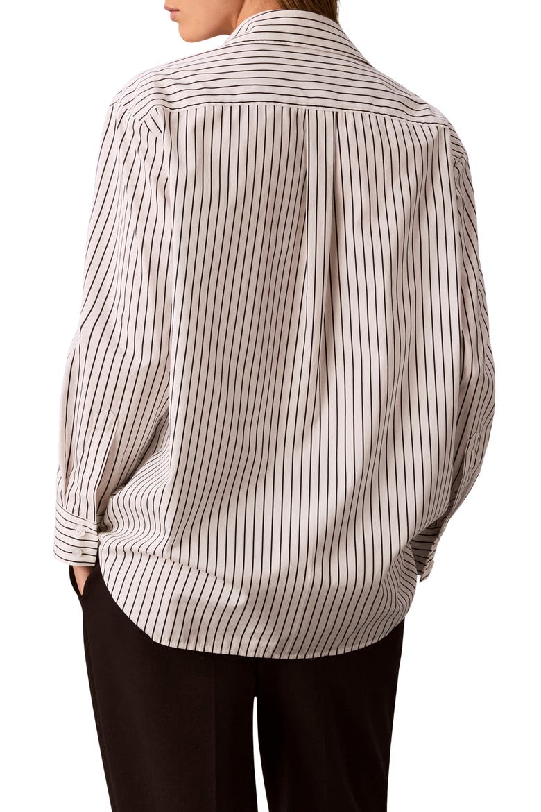 Striped Cotton Poplin Shirt, Alternate, color, PHOTO WHITE/ BLACK