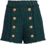 Balmain 8-Button Tweed Shorts