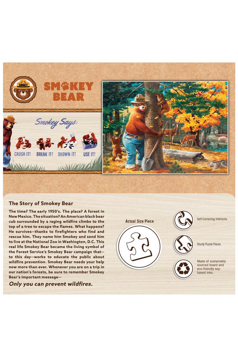 Smokey Bear 100 Piece Jigsaw Puzzle, Alternate, color, Multicolor