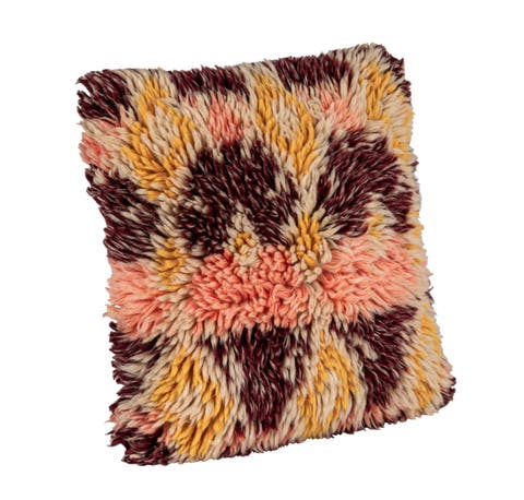 Square Woven New Zealand Wool Shag Pillow with Cotton Back