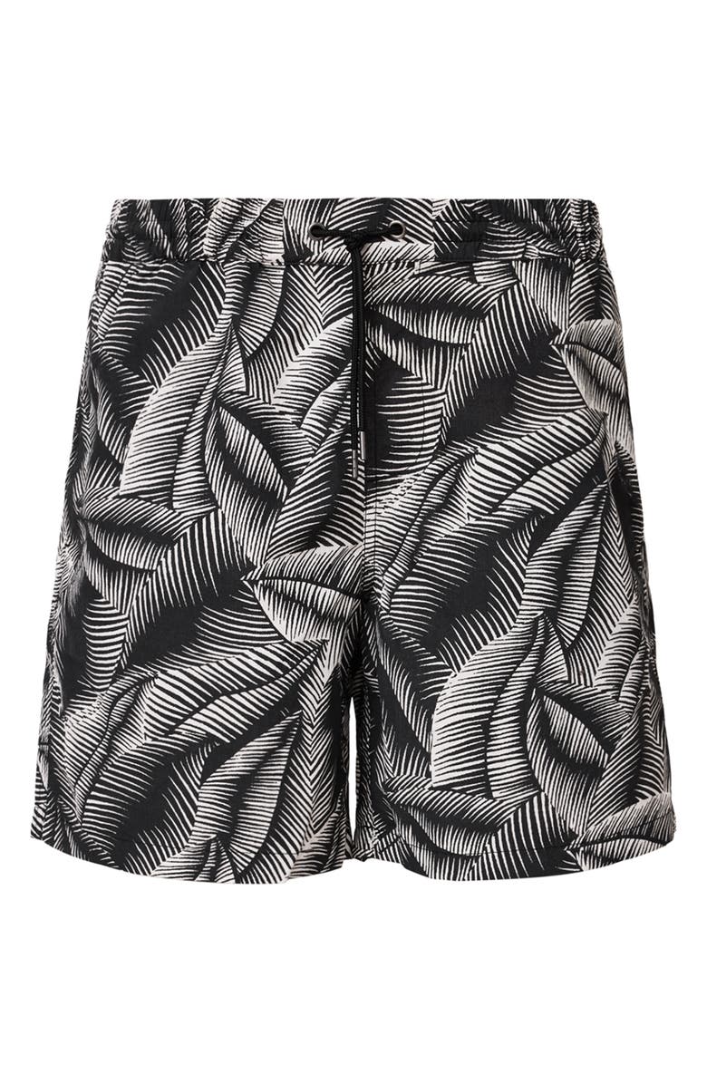 AllSaints Maresille Swim Trunks, Alternate, color, Jet Black/ Optic White