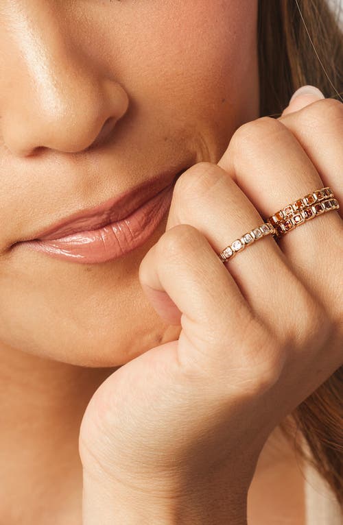 Made By Mary Cubic Zirconia Eternity Birthstone Ring In Gold