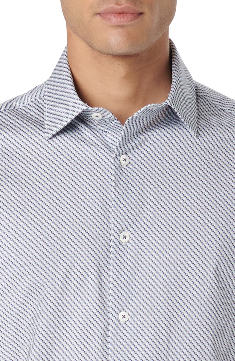 Bugatchi Miles OoohCotton<sup>®</sup> Geometric Short Sleeve Button-Up Shirt, Alternate, color,
