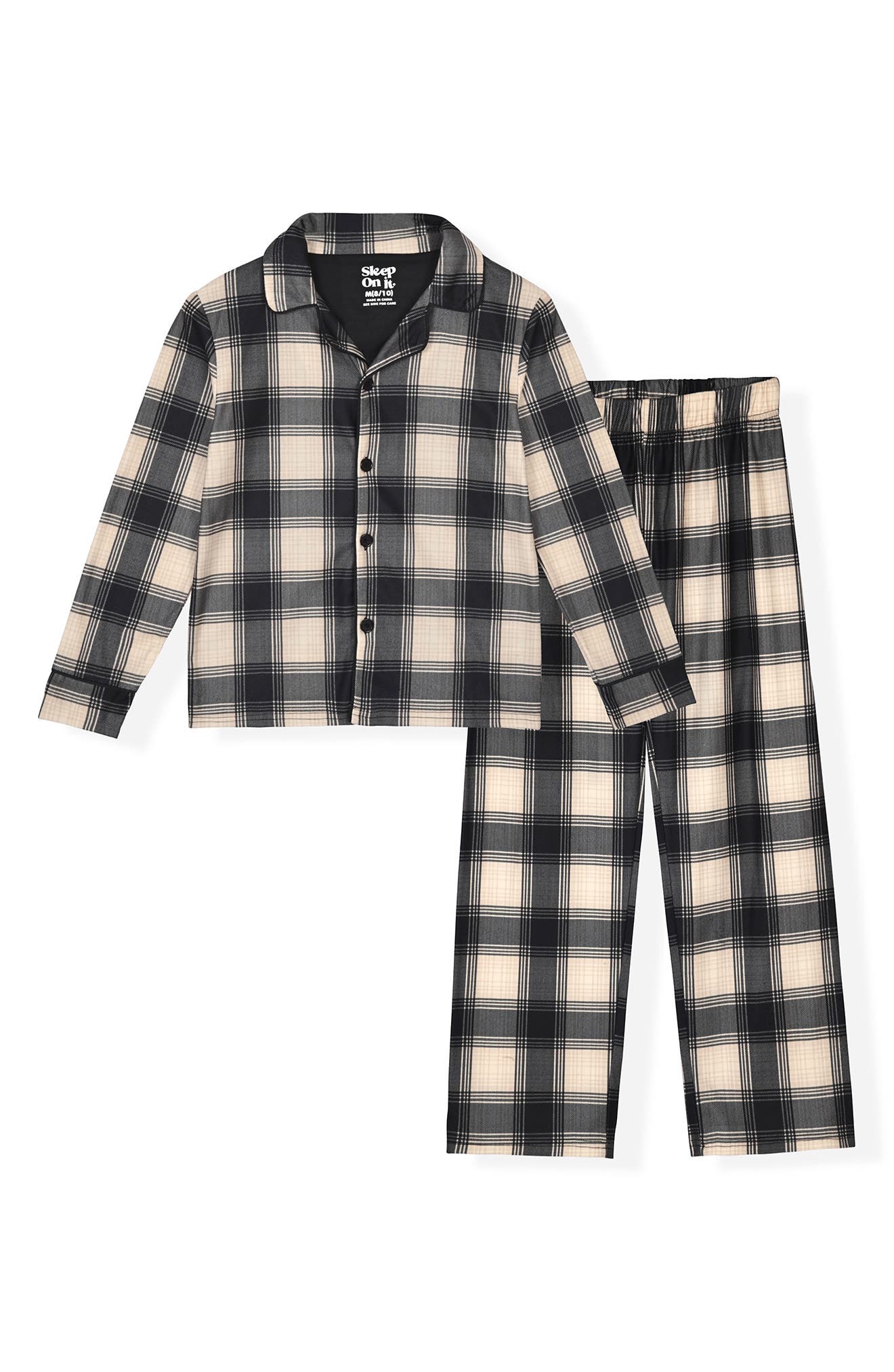SLEEP ON IT Kids' Plaid Check Long Sleeve Pajamas