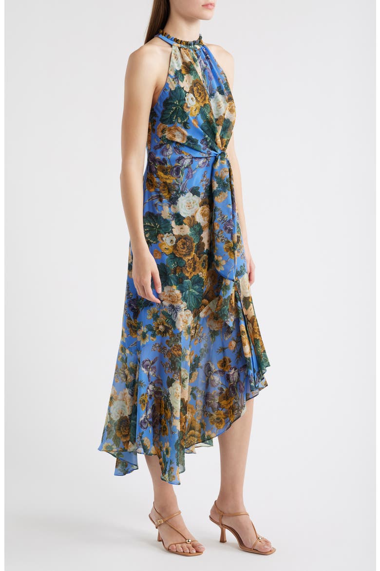 Emery Tie Waist High-Low Dress, Alternate, color, SKY BLUE MULTI