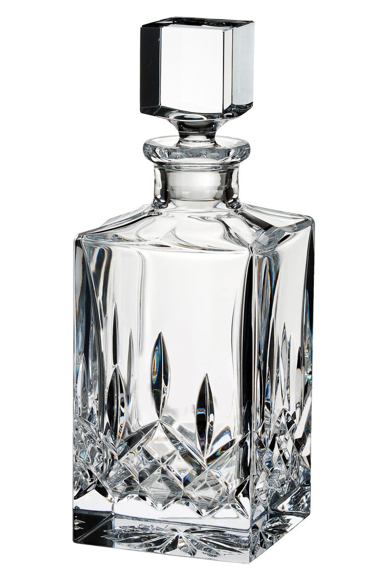 Lismore Clear Square Lead Crystal Decanter, Main, color, CRYSTAL