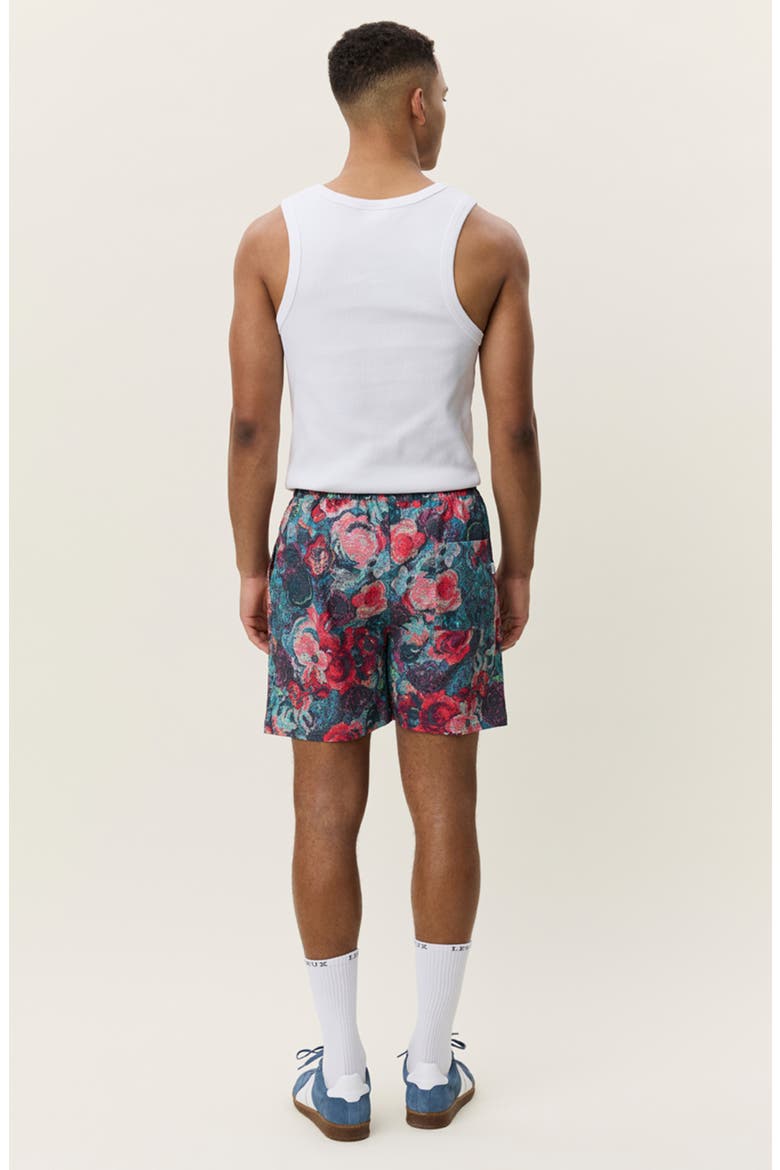 Bouquet Floral Jacquard Swim Trunks, Alternate, color, BLUE MULTI