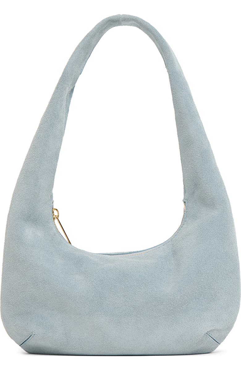 Mansur Gavriel Mini Gnocchi Suede Hobo Bag, Main, color, Baby Blue