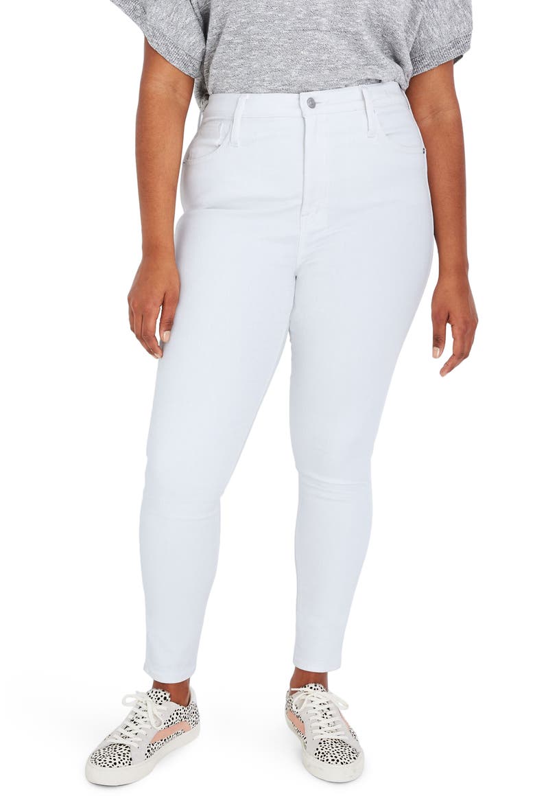 10-Inch High Waist Skinny Jeans, Alternate, color, PURE WHITE