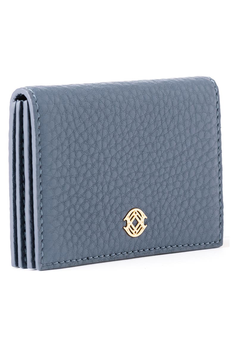 Accordion Leather Card Case, Alternate, color, ASH BLUE