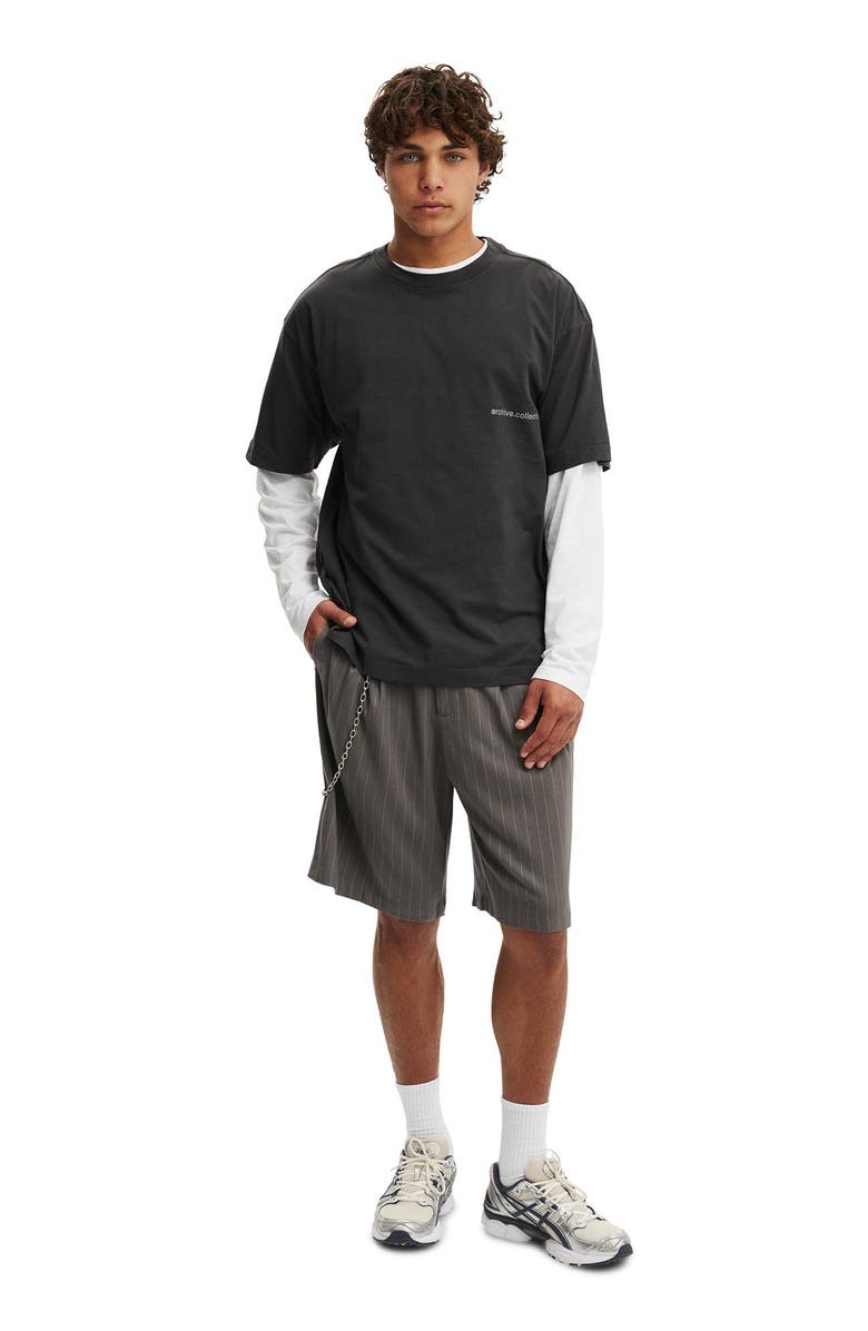 Cotton On Men's Box Fit Text T-Shirt, Alternate, color, Washed Black Archive