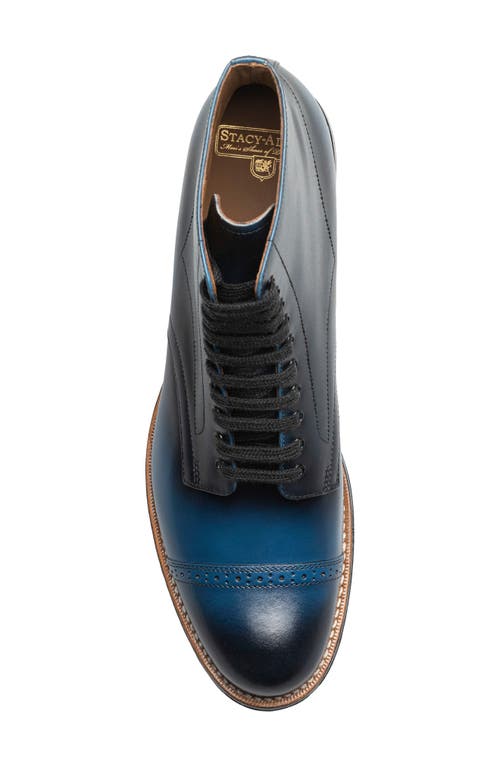 Stacy Adams Madison Cap Toe Lace Up Boot In Blue