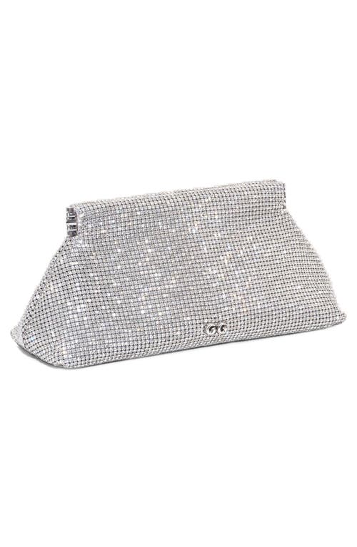 Cult Gaia Lillia Mini Glass Crystal Clutch Bag In Silver
