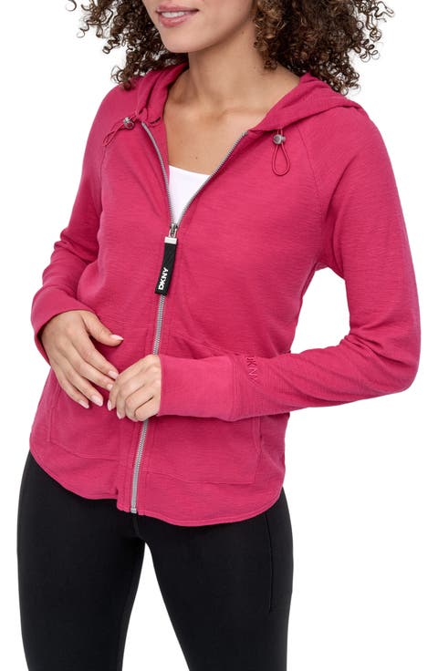 Slub Waffle Knit Zip Hoodie