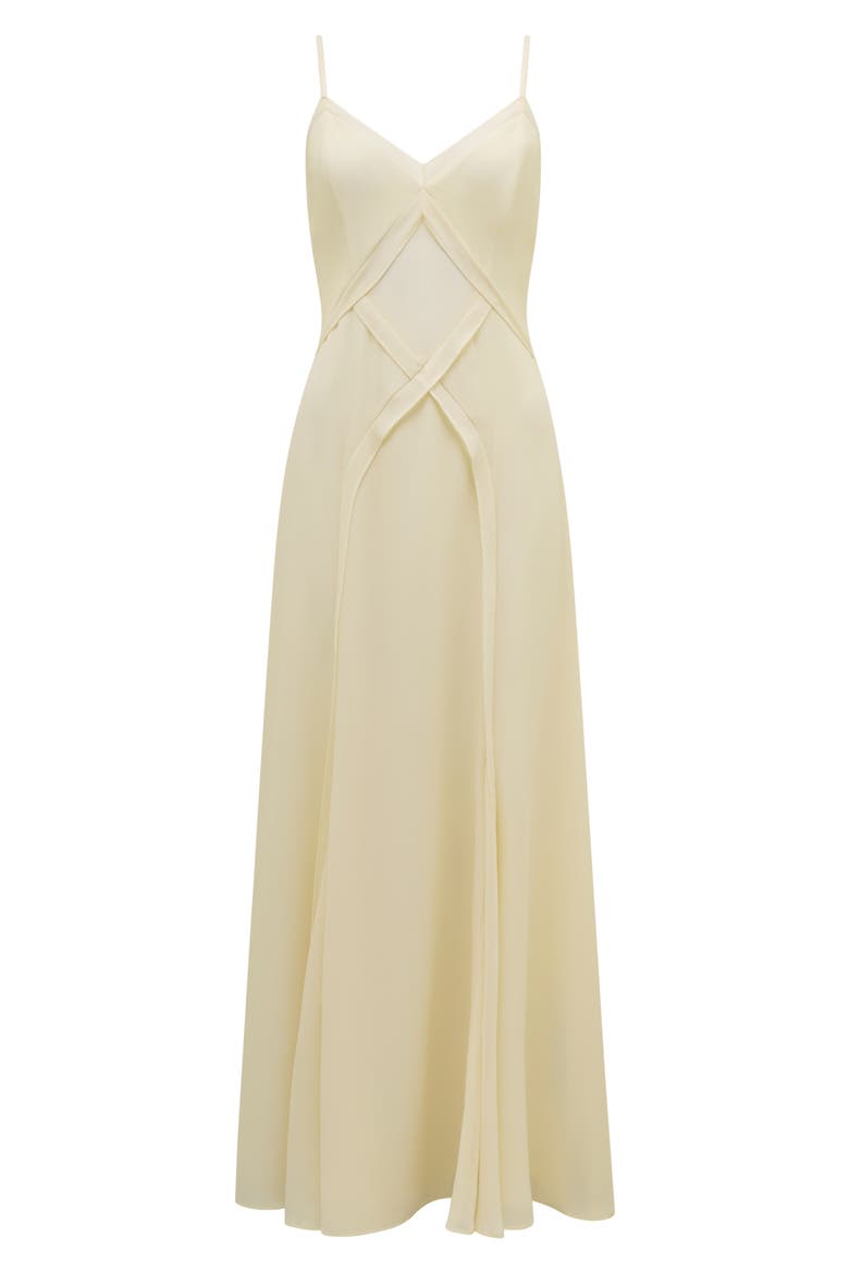 Floria Crisscross Midi Slipdress, Alternate, color, BUTTERCREAM