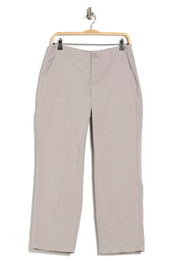 Nydj Marilyn Ankle Straight Leg Twill Pants In Gray