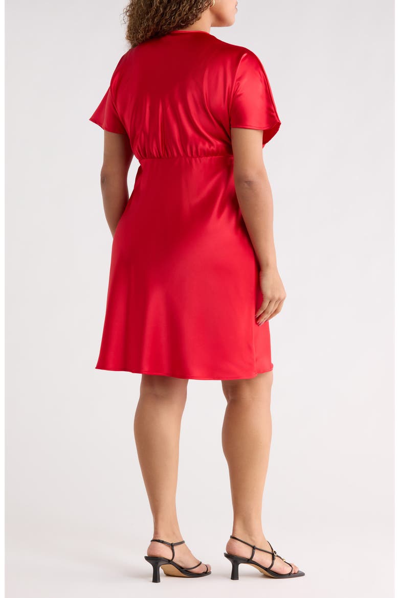 Deep V-Neck Cocktail Dress, Alternate, color, RED