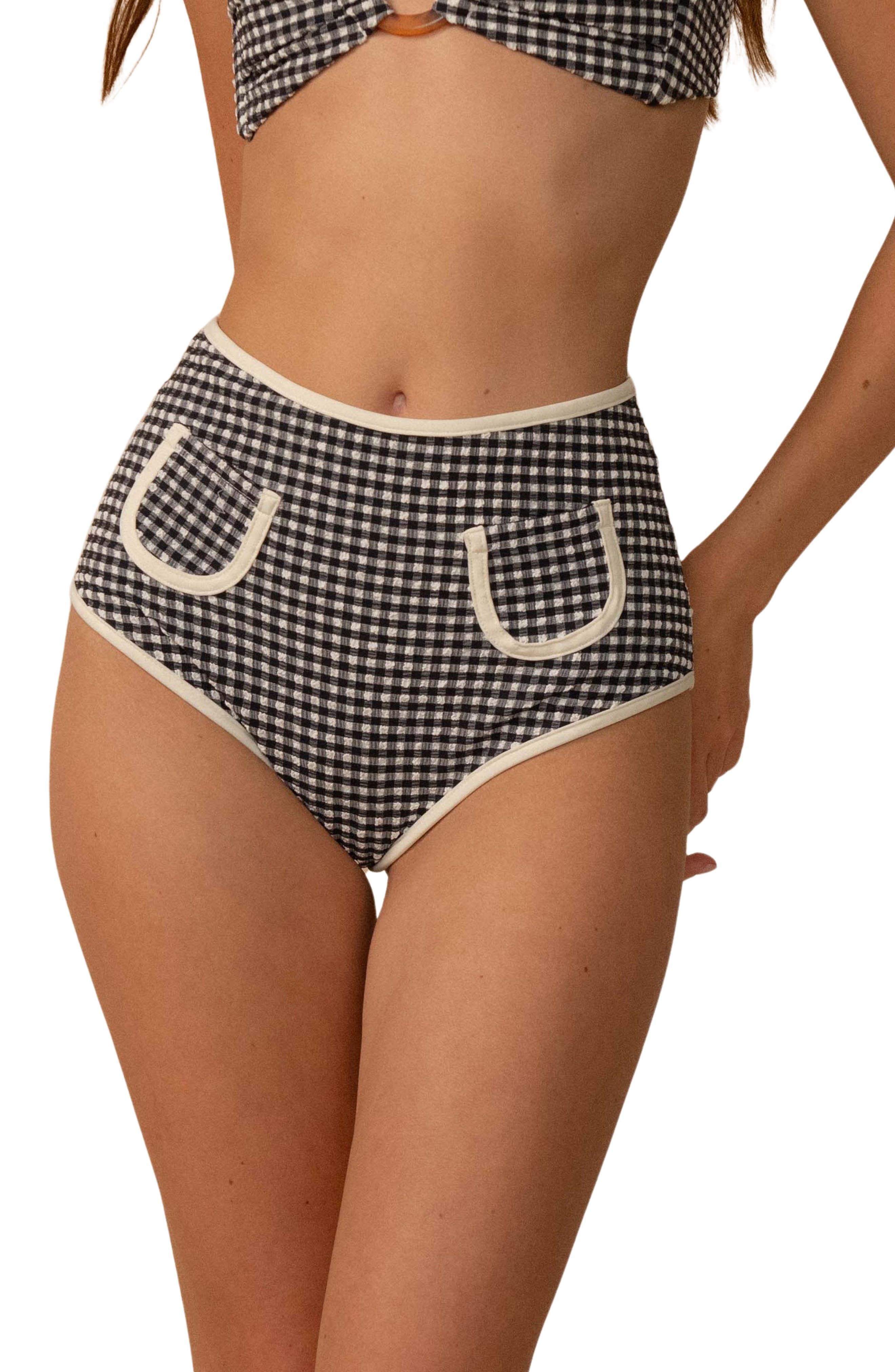 selected BLACK/ WHITE GINGHAM