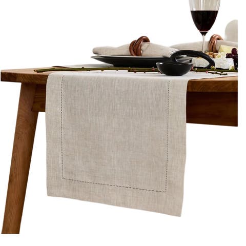 Linen Table Runner - Classic Hemstitch
