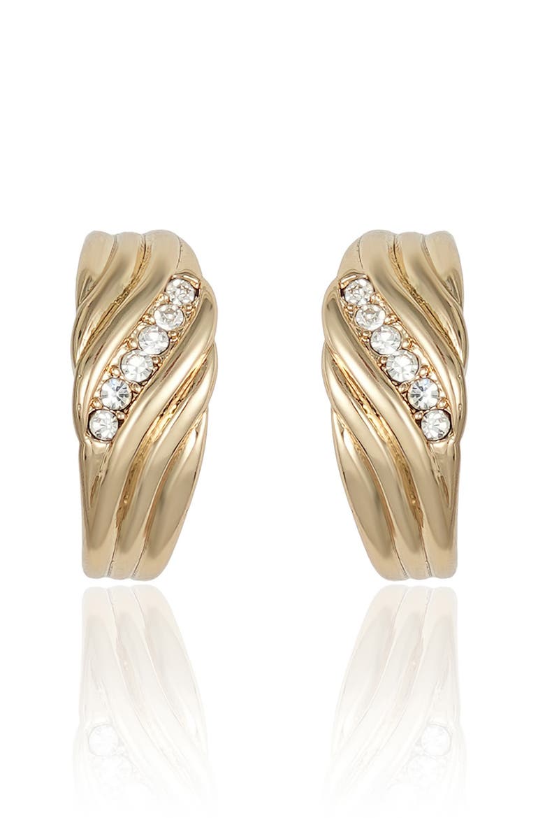 Textured Crystal Hoop Earrings, Alternate, color, GOLD