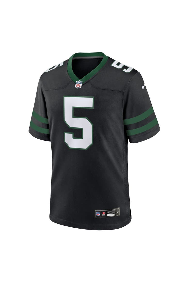 Men's Nike Garrett Wilson Legacy Black New York Jets Alternate Game Jersey, Alternate, color, Black