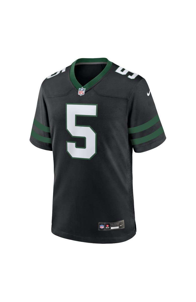 Nike Men's Nike Garrett Wilson Legacy Black New York Jets Alternate Game Jersey, Alternate, color, Black