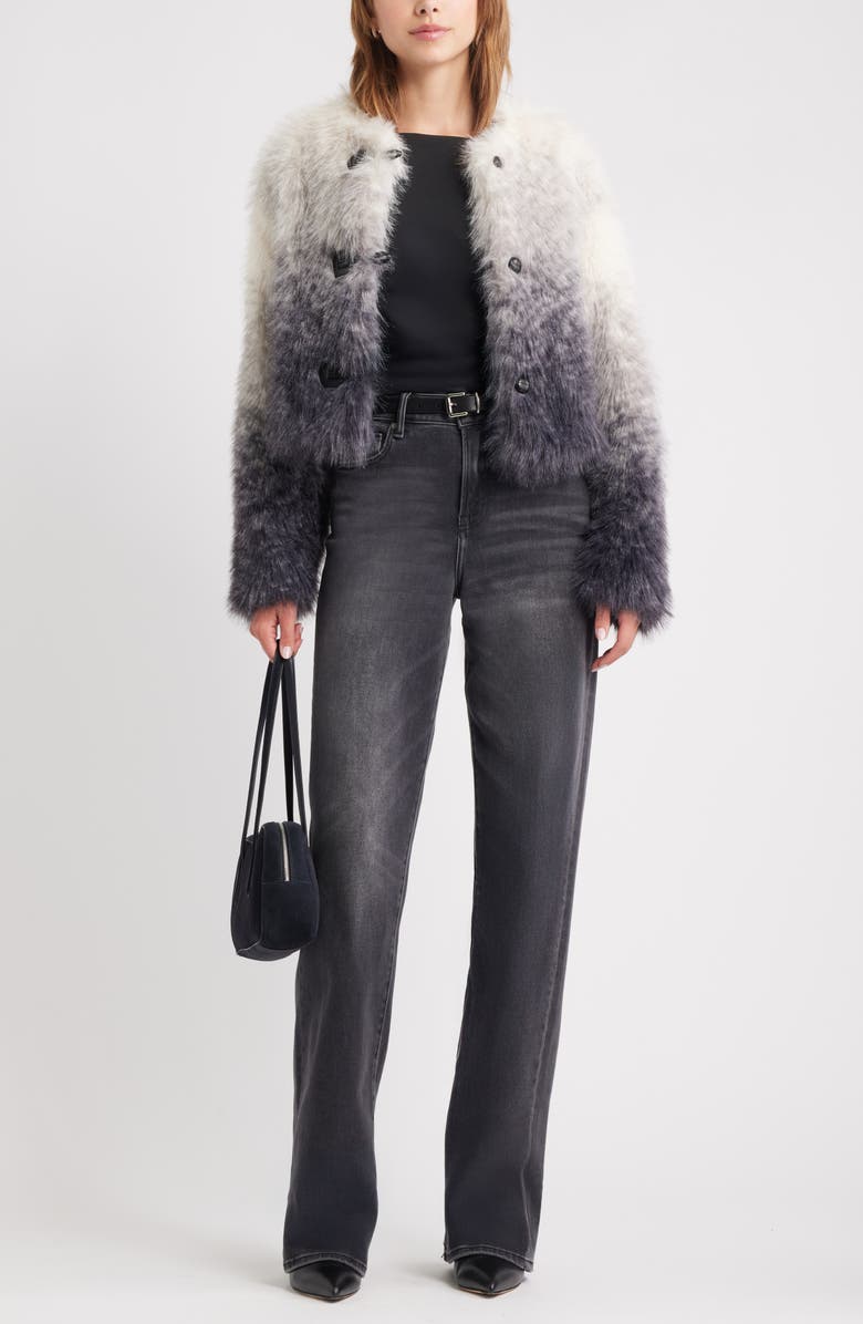 Open Edit Ombré Faux Fur Jacket, Alternate, color, Grey Ombre
