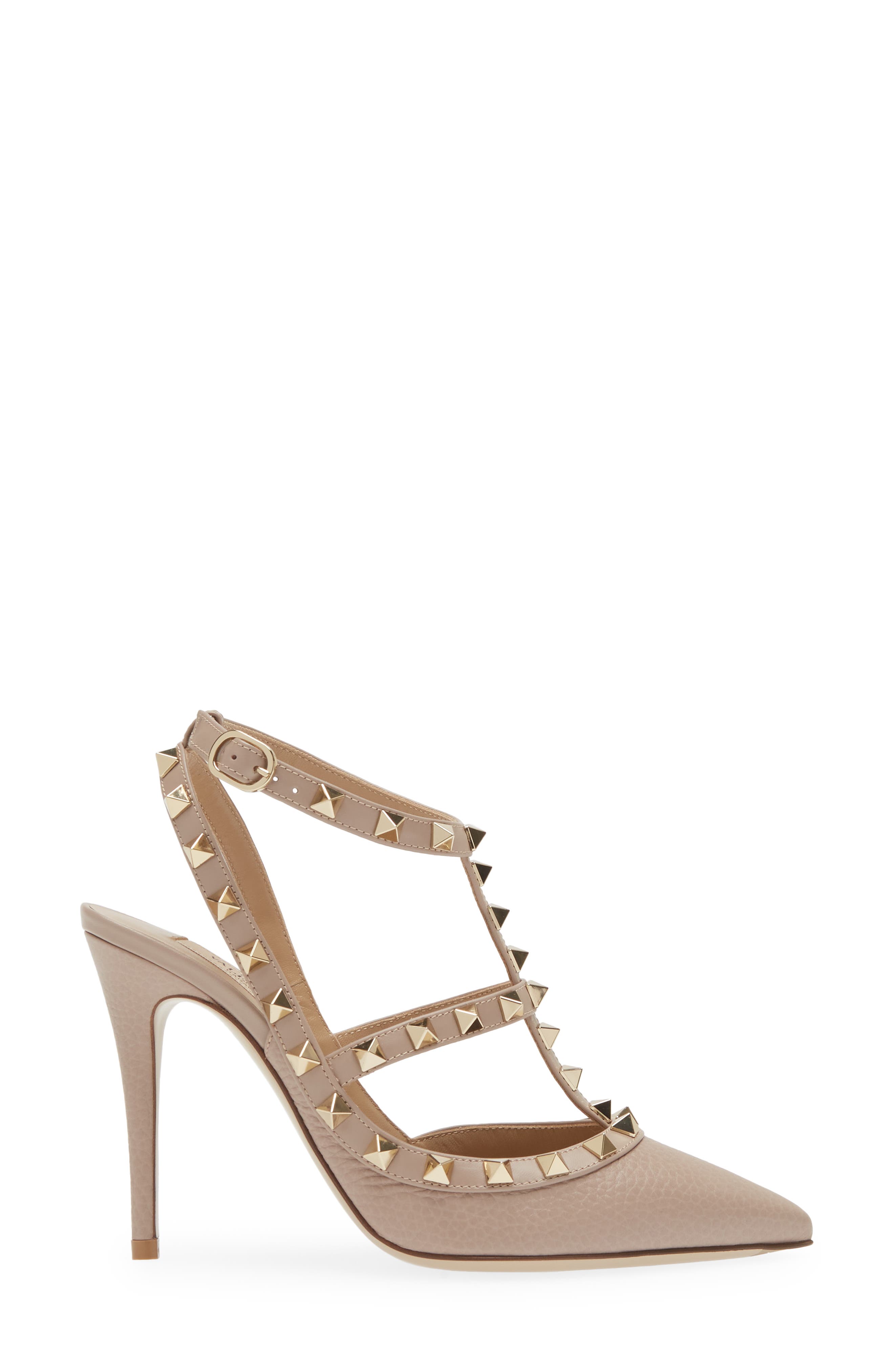 Valentino Garavani Rockstud T-Strap Pointed Toe Pump, Alternate, color, 