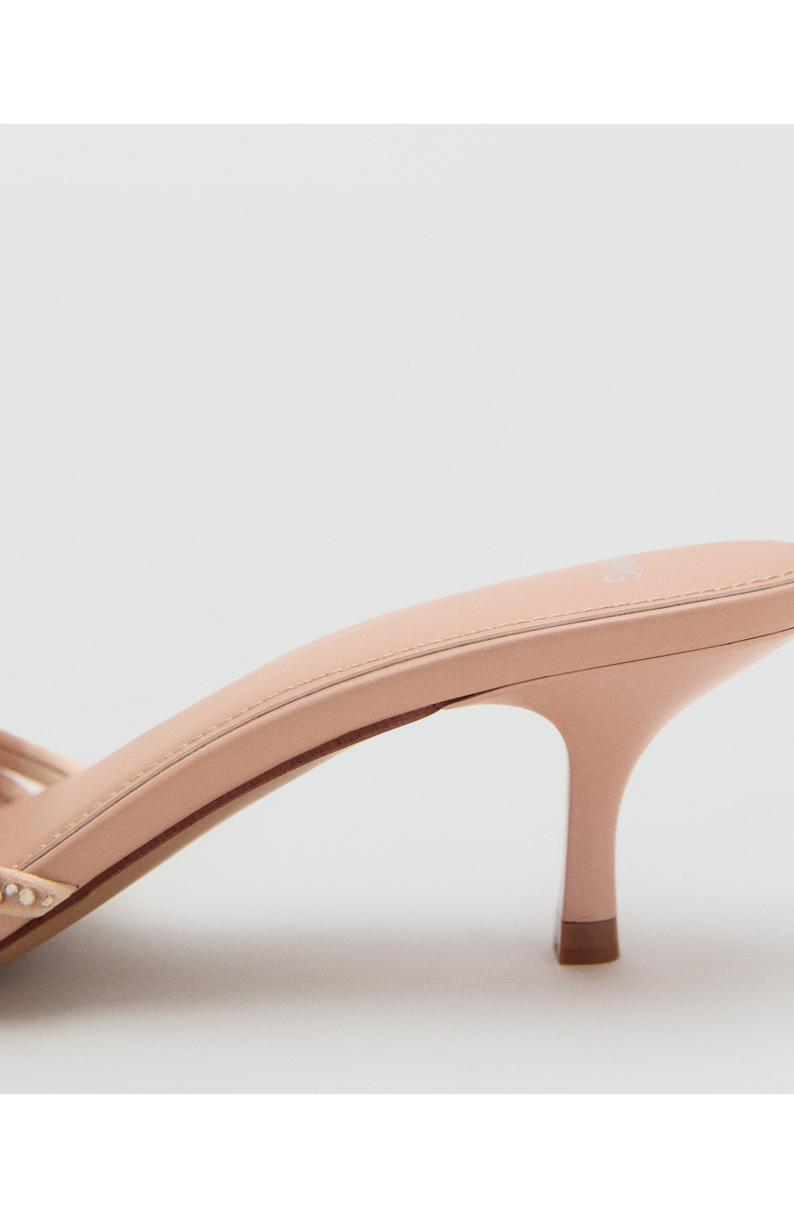 MANGO Rhinestone Kitten Heel Sandal, Alternate, color, 