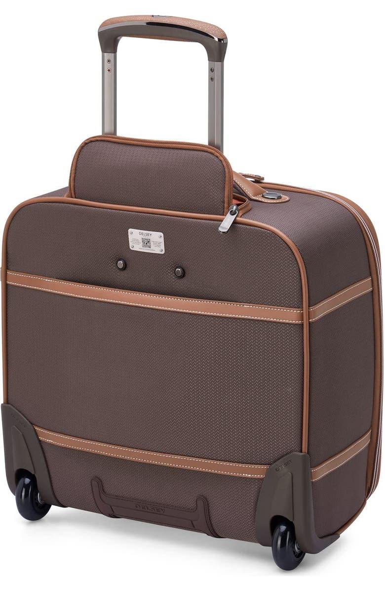 Delsey Paris Chatelet 2.0 Softside Carry on 16 Inch Luggage Under-Seater with 2 Wheels, Alternate, color, Brown