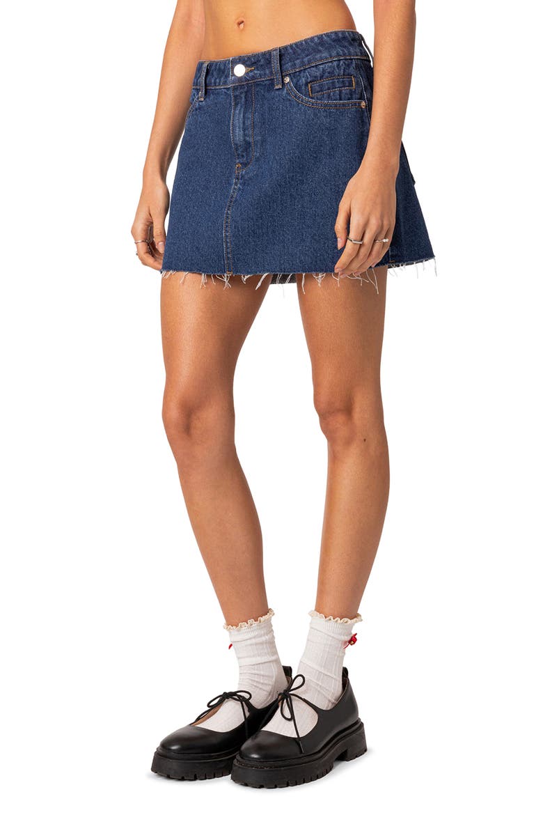 Jessie Denim Miniskirt, Alternate, color, BLUE-WASHED
