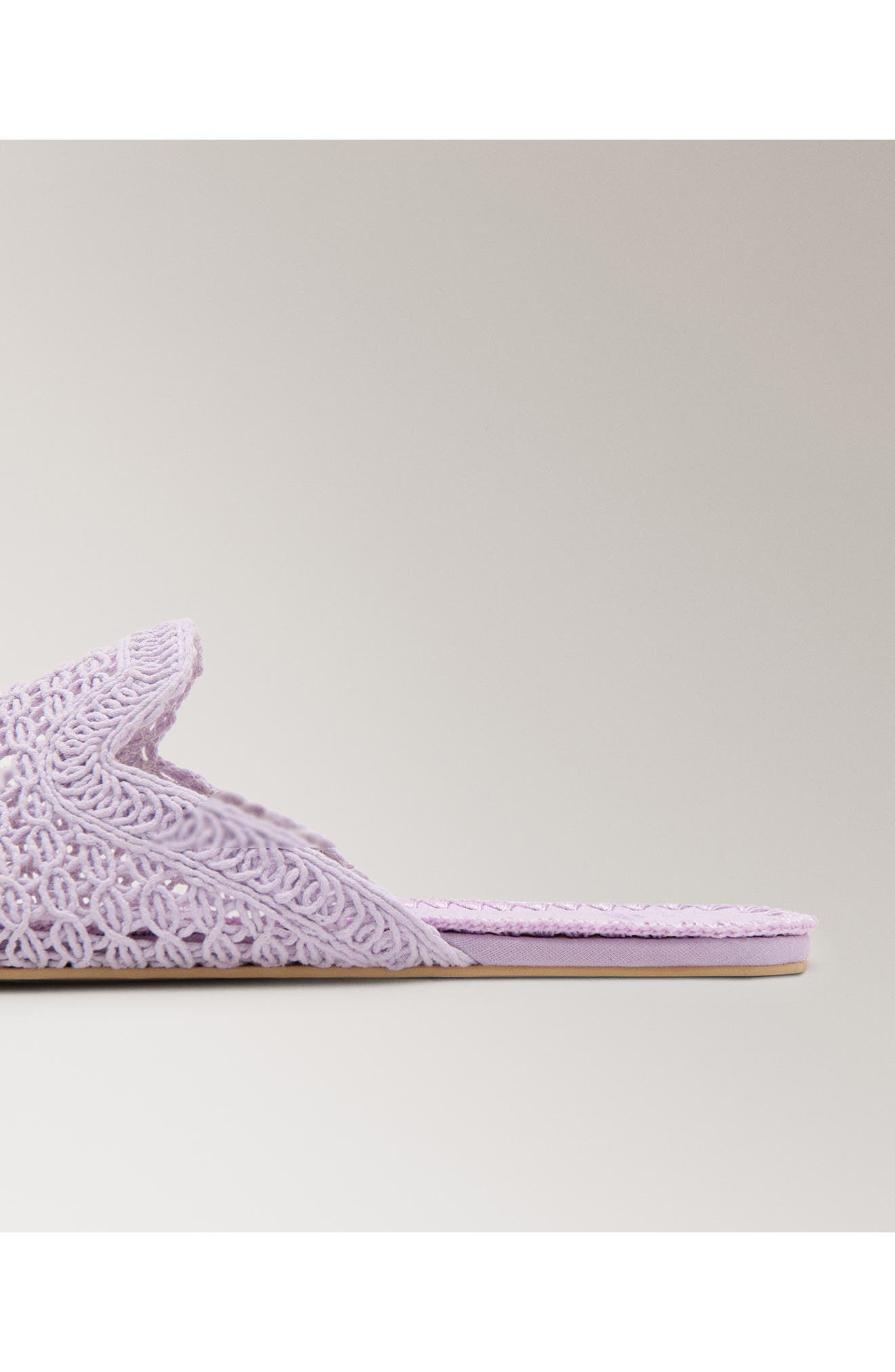 MANGO Crochet Indoor Mule Slipper, Alternate, color, Lilac
